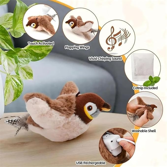 Juguete Interactivo de Pájaro Electrónico para Gatos