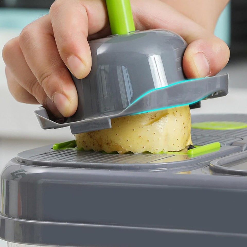 Cortador de Verduras Multifuncional 18 en 1 con Mandolina y Tabla de Acero