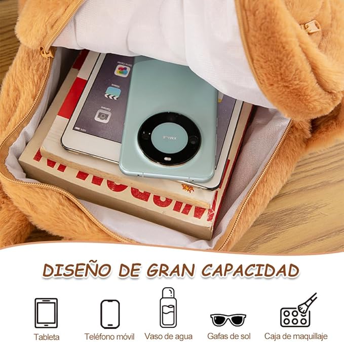 Mochila Capibara Afelpada Kawaii