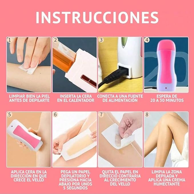 Depilador Roll-On Eléctrico de Calentador de Cera