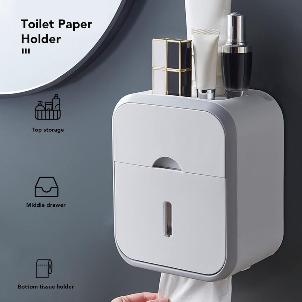 soporte de papel higiénico con almacenamiento