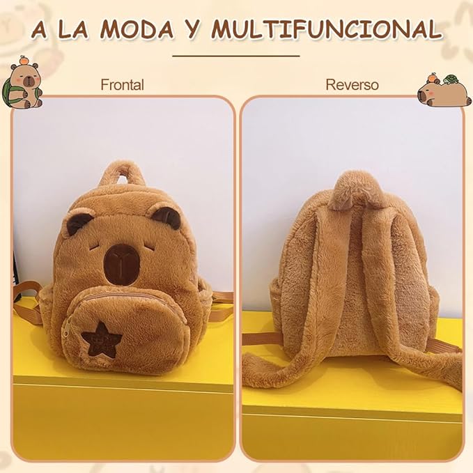Mochila Capibara Afelpada Kawaii