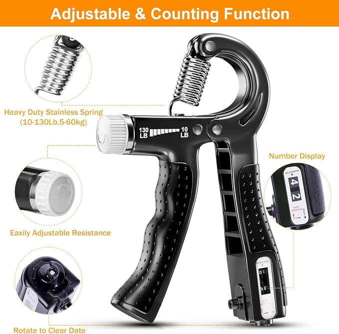 Kit de Entrenamiento para Fuerza de Agarre de Mano y Antebrazo 5 Piezas