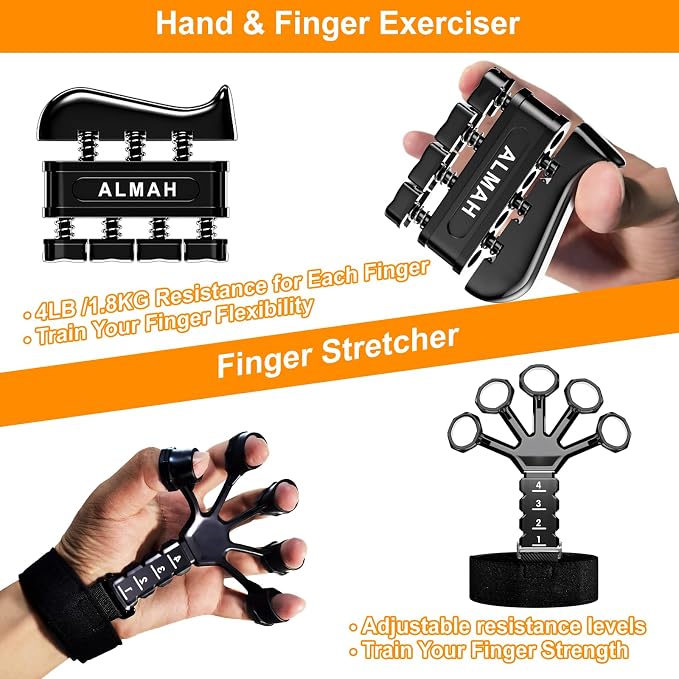 Kit de Entrenamiento para Fuerza de Agarre de Mano y Antebrazo 5 Piezas
