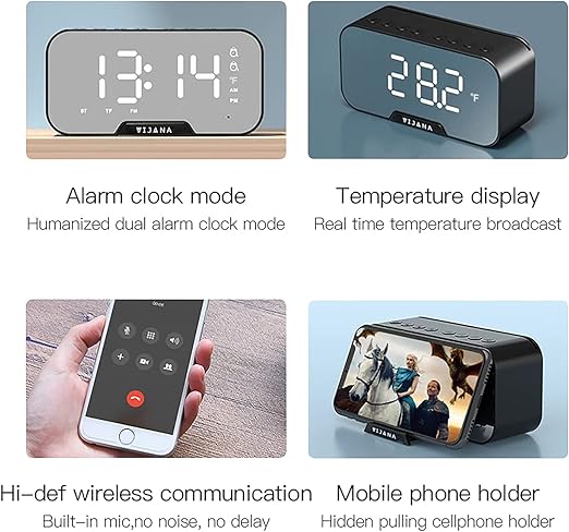 Parlante Despertador Multifuncional con Pantalla LED Espejo