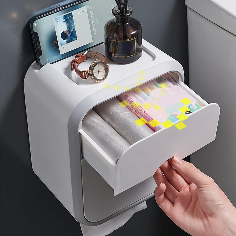 soporte de papel higiénico con almacenamiento