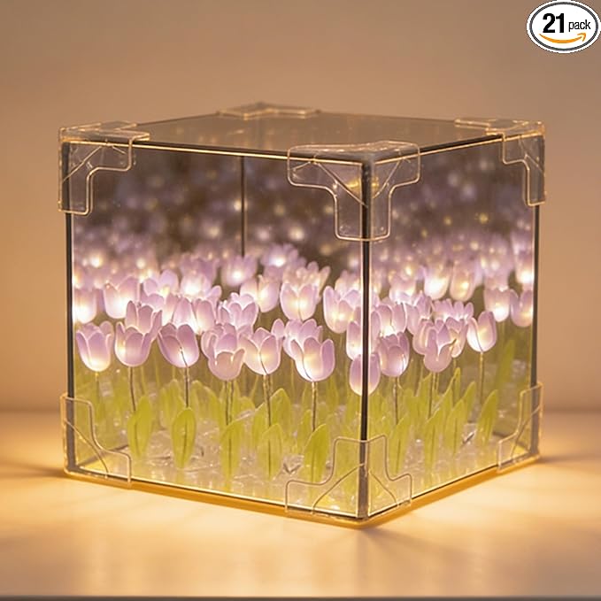 Lámpara Infinita de Tulipanes LED