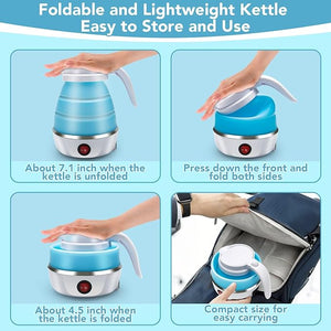 Tetera Eléctrica Plegable Portátil de Viaje 600 ml