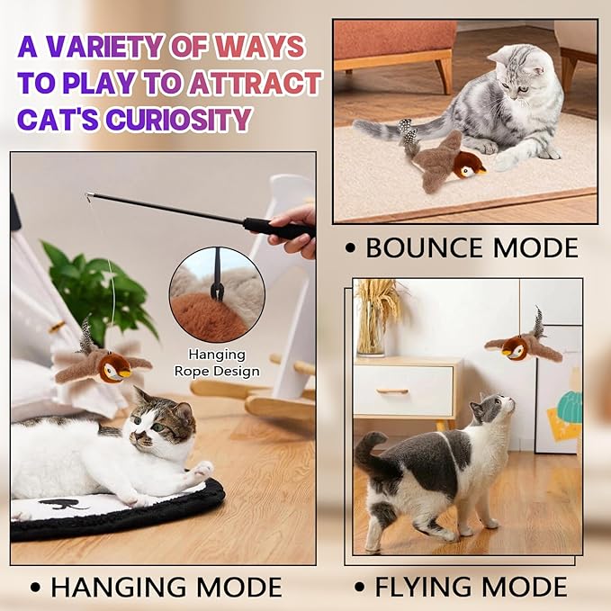 Juguete Interactivo de Pájaro Electrónico para Gatos