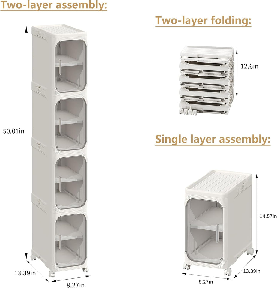Organizador Desarmable  Con Ruedas De 4 Niveles