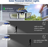Lámpara Solar LED con Sensor de Movimiento y Triple Cabezal