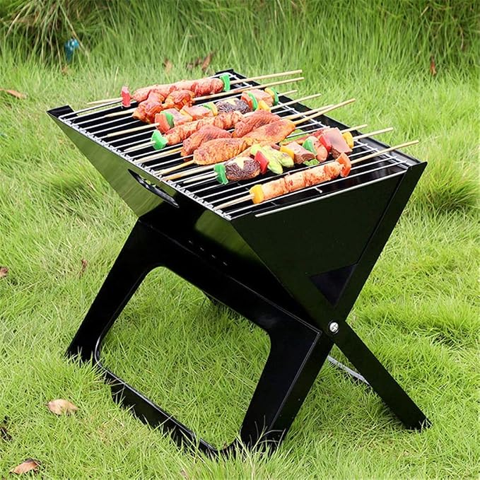 Parrilla Portátil Plegable de Carbón Premium en Acero Inoxidable