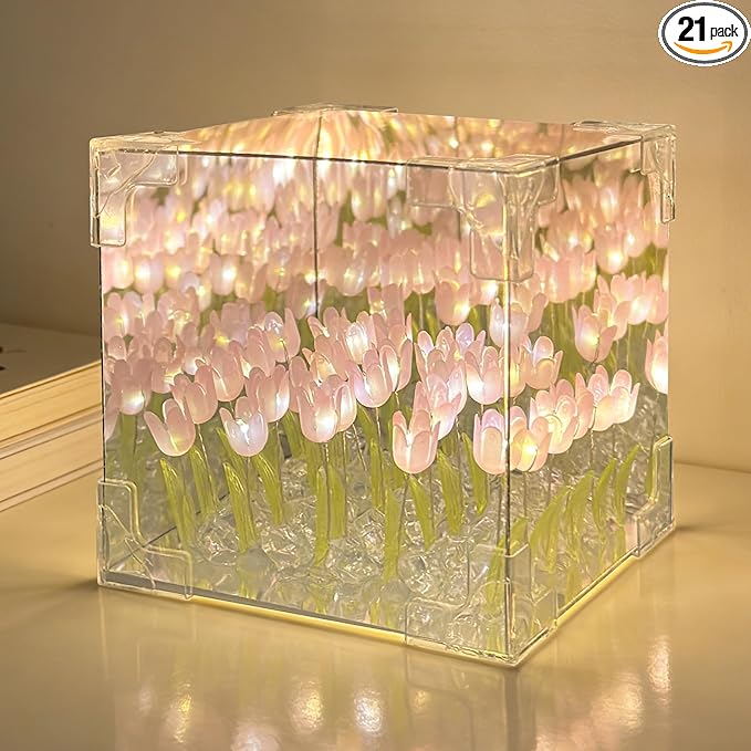 Lámpara Infinita de Tulipanes LED