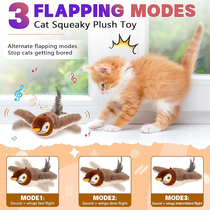 Juguete Interactivo de Pájaro Electrónico para Gatos