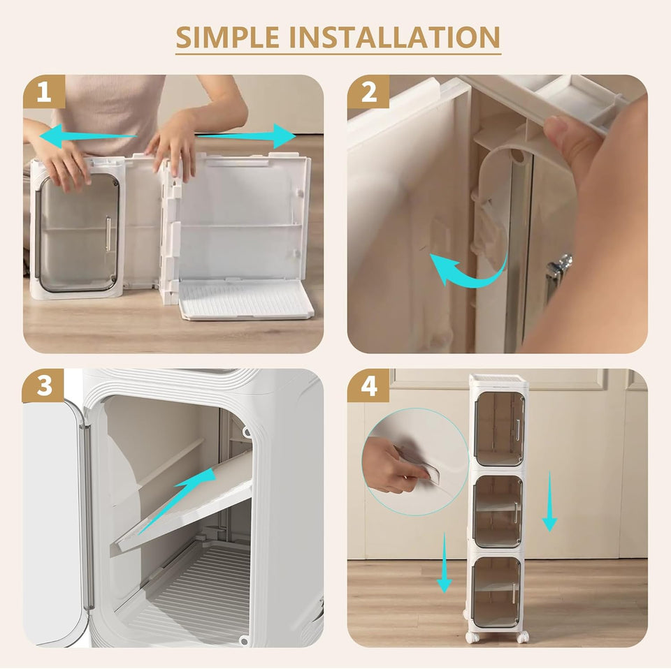 Organizador Desarmable  Con Ruedas De 4 Niveles