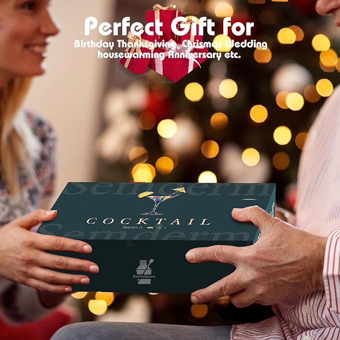 KIT DE COCTELERÍA PROFESIONAL DE 23 PIEZAS CON BASE DE BAMBÚ