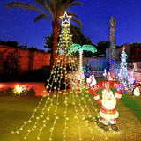 Luces LED Navideñas en Cascada con Estrella y Control Remoto
