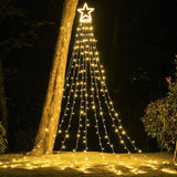 Luces LED Navideñas en Cascada con Estrella y Control Remoto