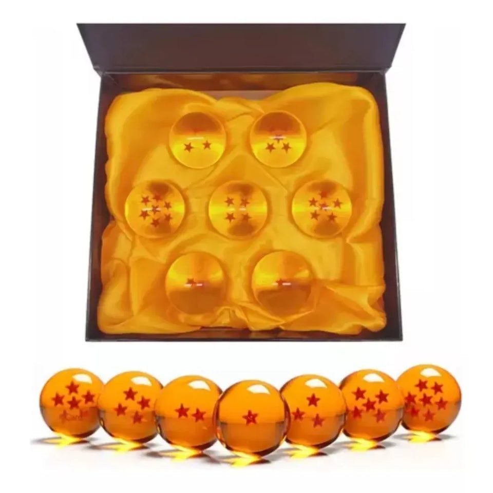 Set de 7 Esferas del Dragón Dragon Ball Z de Cristal con Estuche Premium
