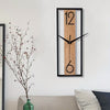 Reloj de Pared Rectangular con Vetas de Madera