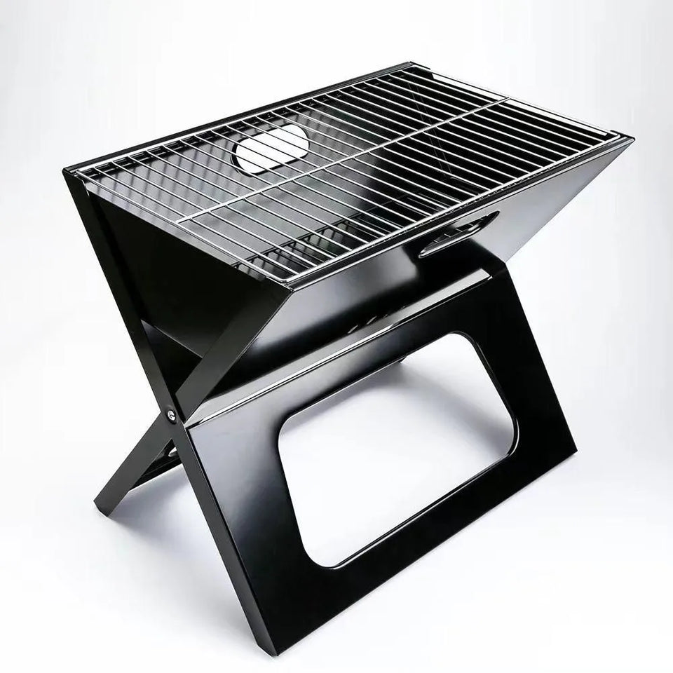 Parrilla Portátil Plegable de Carbón Premium en Acero Inoxidable