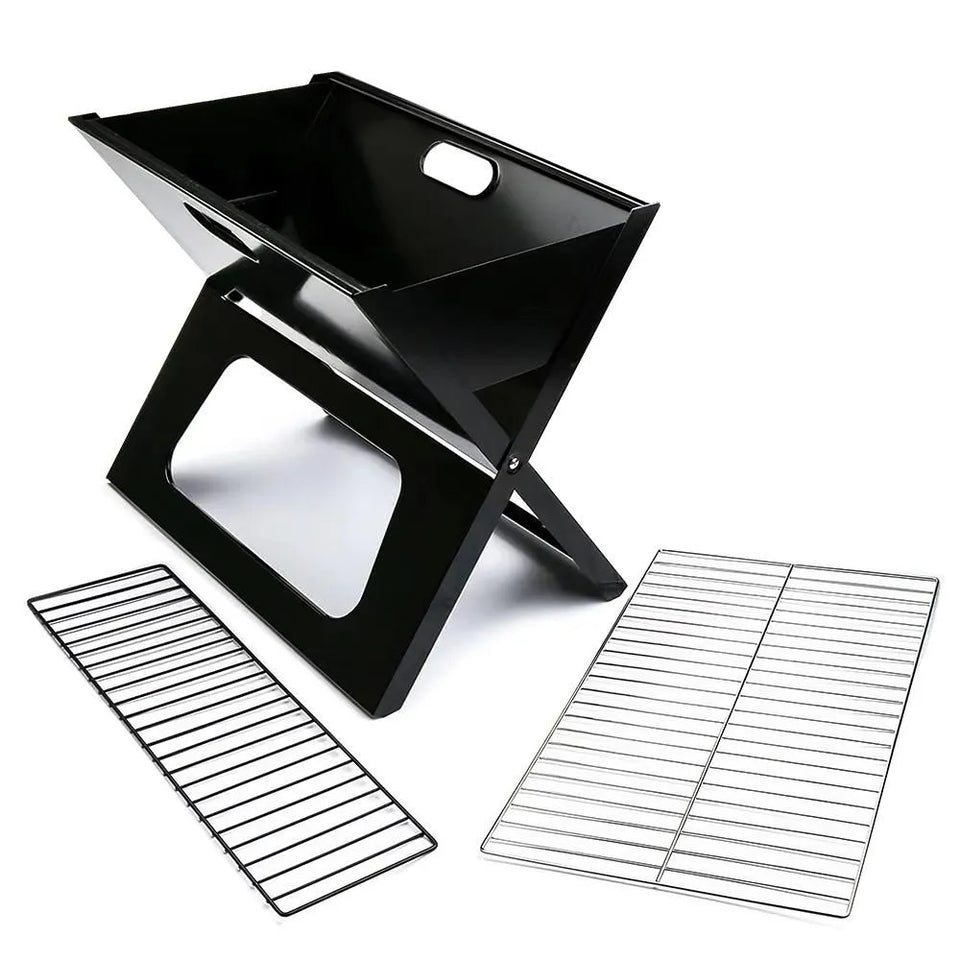 Parrilla Portátil Plegable de Carbón Premium en Acero Inoxidable