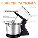Batidora Electrica con Bowl de Acero Inoxidable