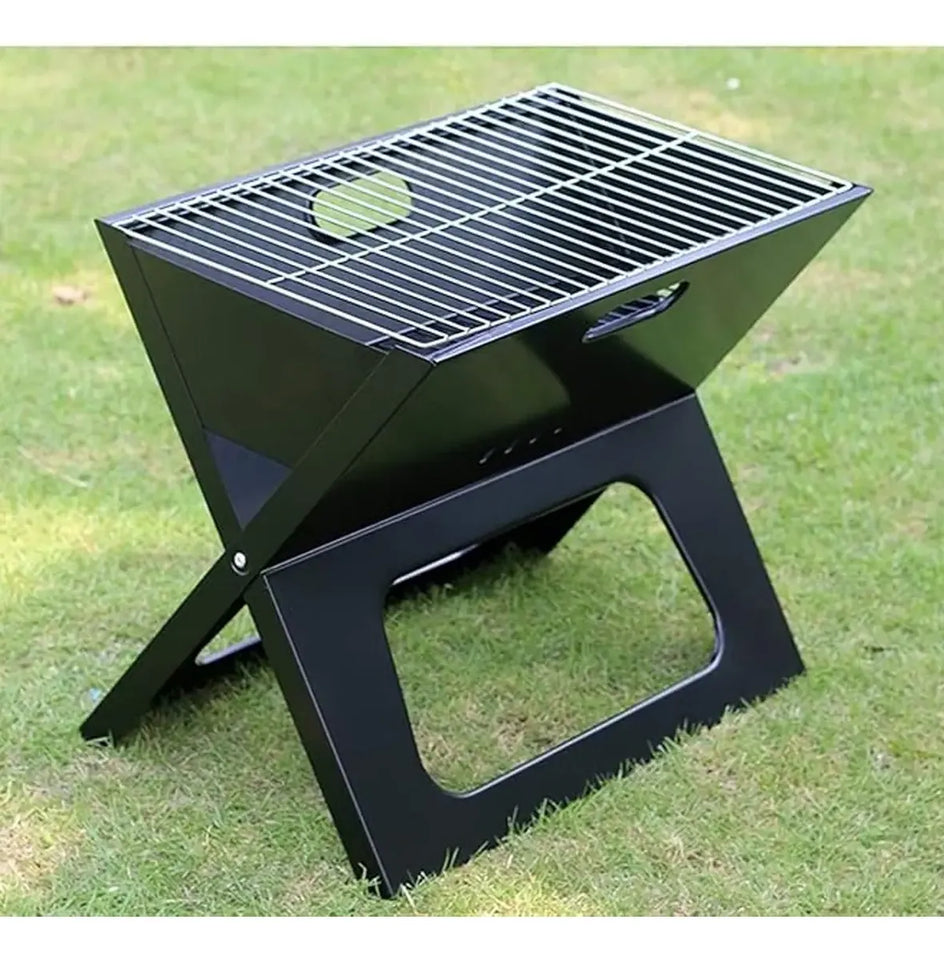 Parrilla Portátil Plegable de Carbón Premium en Acero Inoxidable