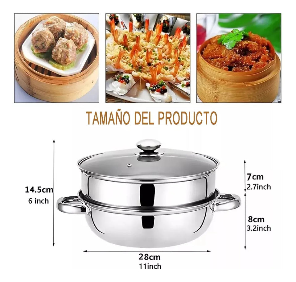 OLLA VAPORERA ACERO INOXIDABLE