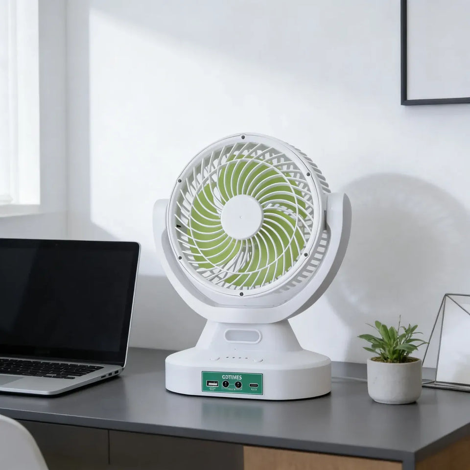 Ventilador Solar Recargable de 9 Pulgadas