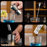 KIT DE COCTELERÍA PROFESIONAL DE 23 PIEZAS CON BASE DE BAMBÚ