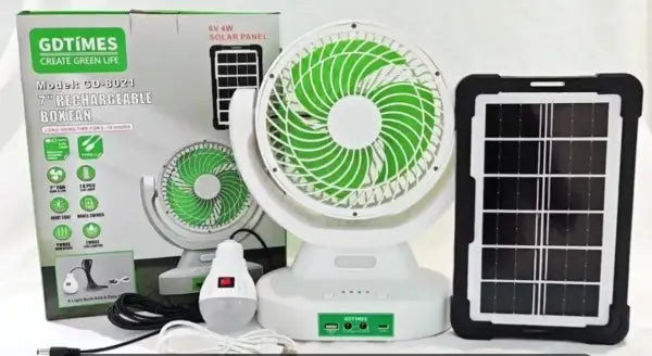 Ventilador Solar Recargable de 9 Pulgadas