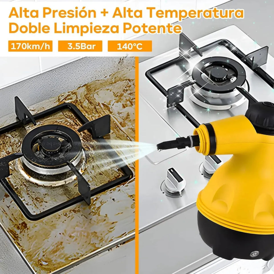 Limpiador a Vapor Portátil 1000W Multiusos de Alta Presión