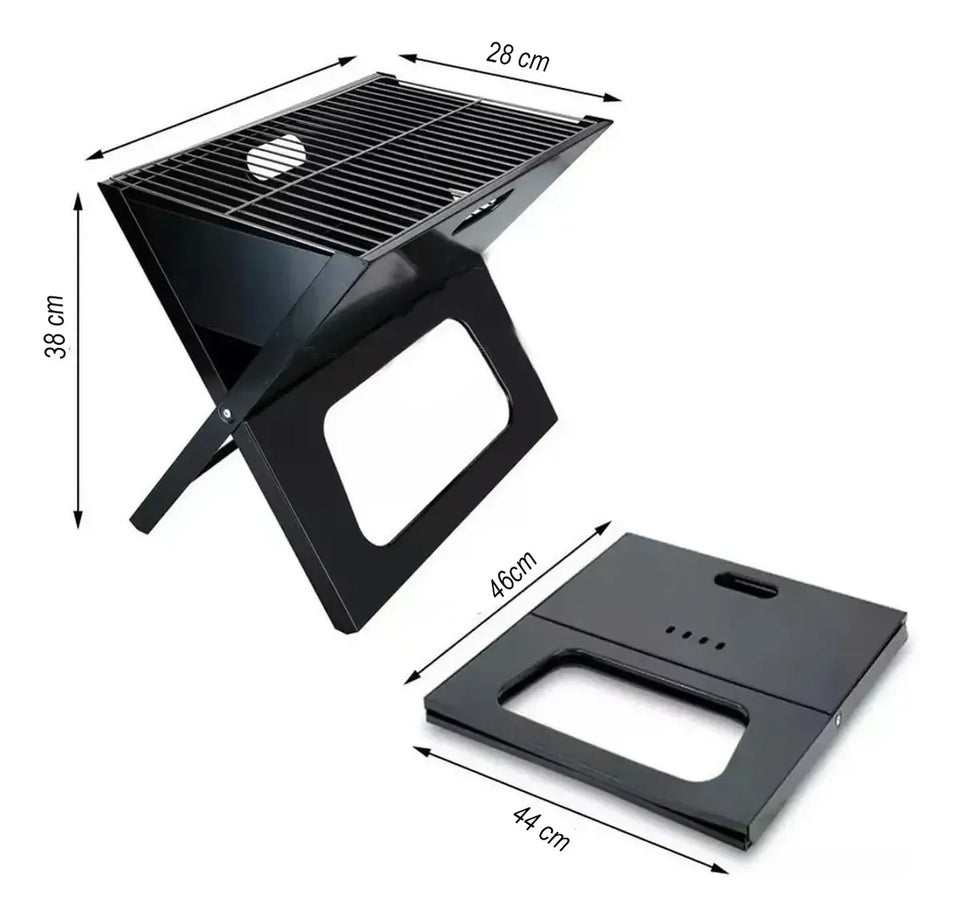 Parrilla Portátil Plegable de Carbón Premium en Acero Inoxidable
