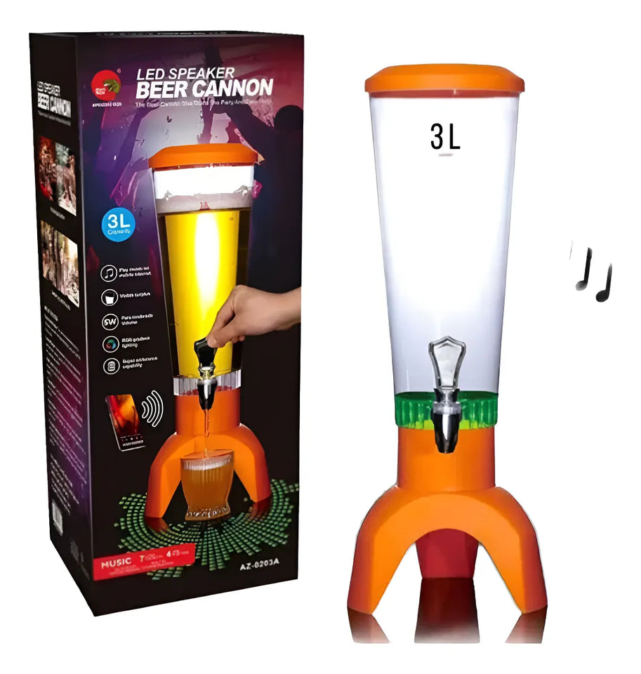 Barril Dispensador De Bebidas Bluetooth Con Luces Led