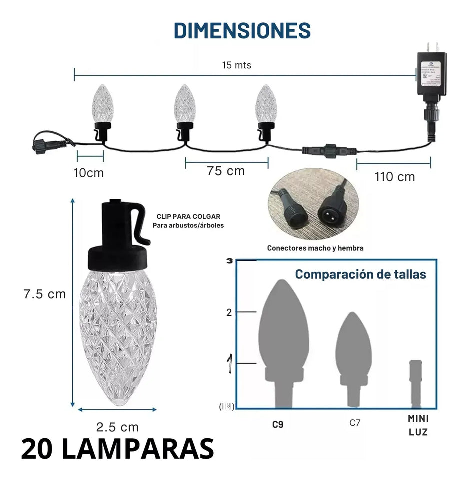 LUCES NAVIDEÑAS BOMBILLOS GRANDES