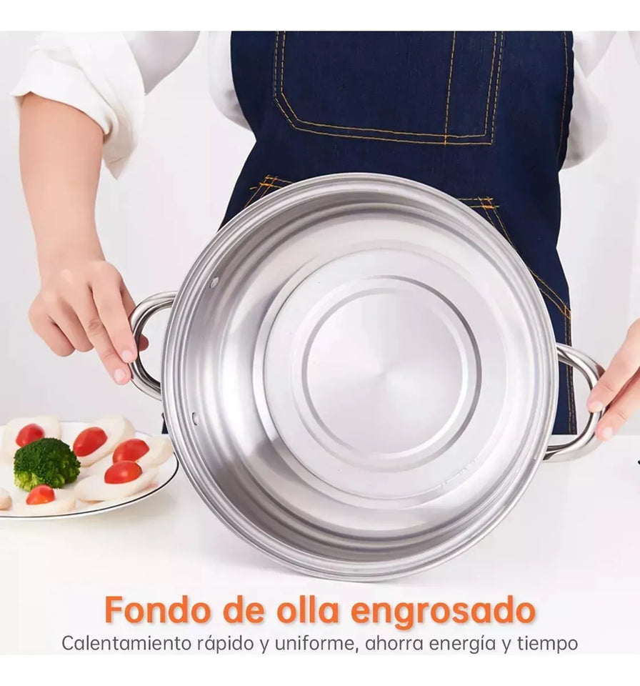 OLLA VAPORERA ACERO INOXIDABLE