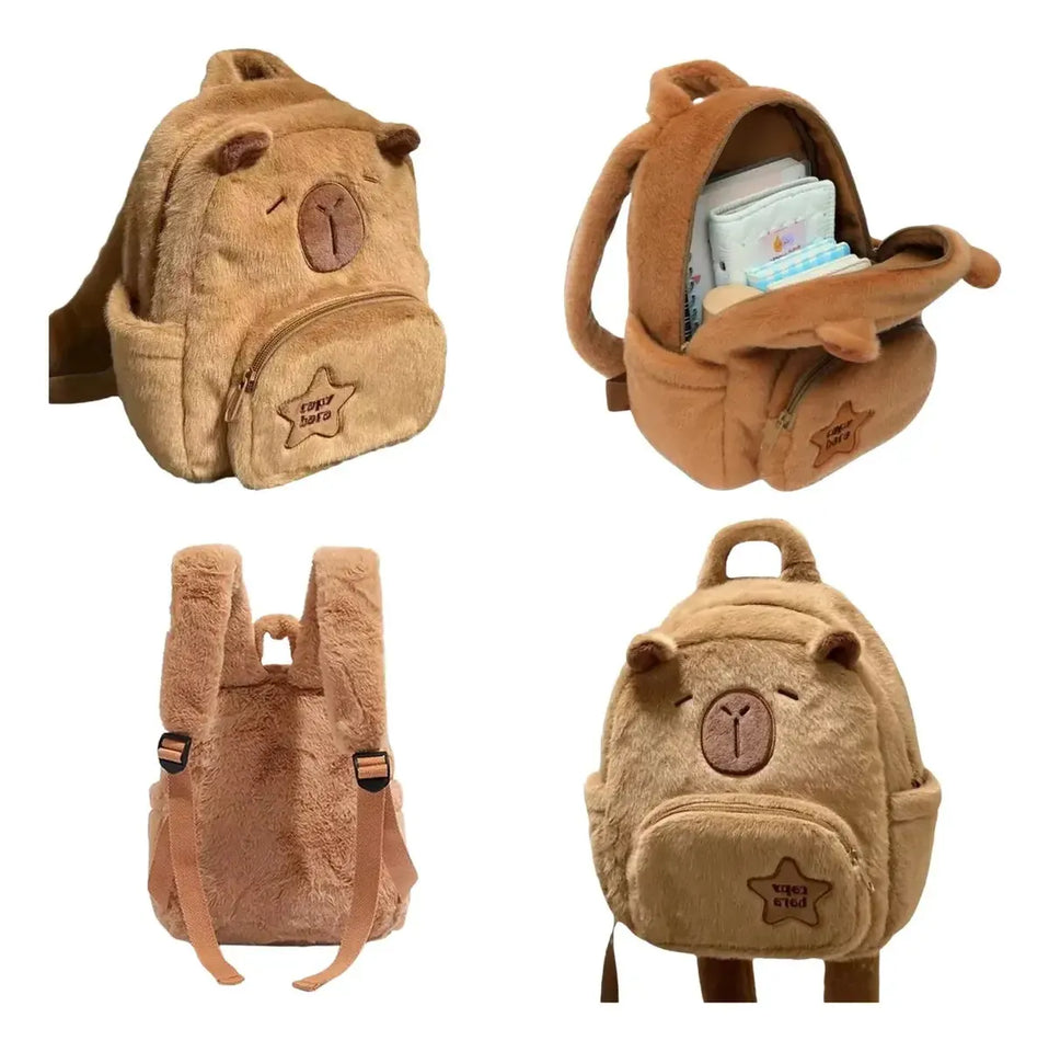 Mochila Capibara Afelpada Kawaii