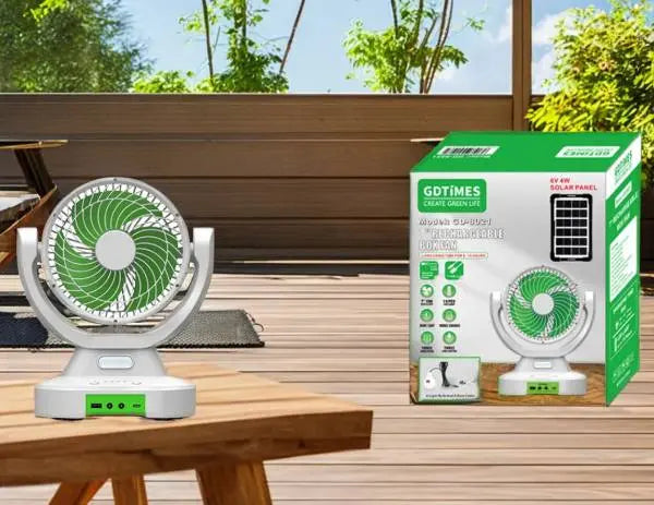 Ventilador Solar Recargable de 9 Pulgadas