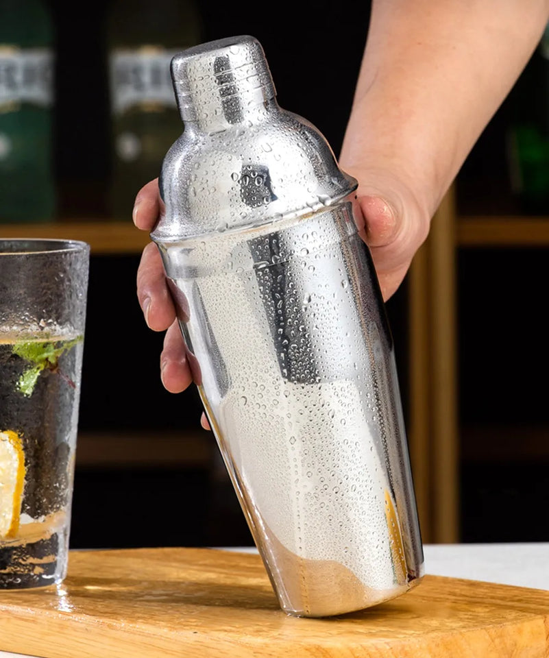 KIT DE COCTELERÍA PROFESIONAL DE 23 PIEZAS CON BASE DE BAMBÚ