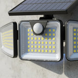 Lámpara Solar LED con Sensor de Movimiento y Triple Cabezal