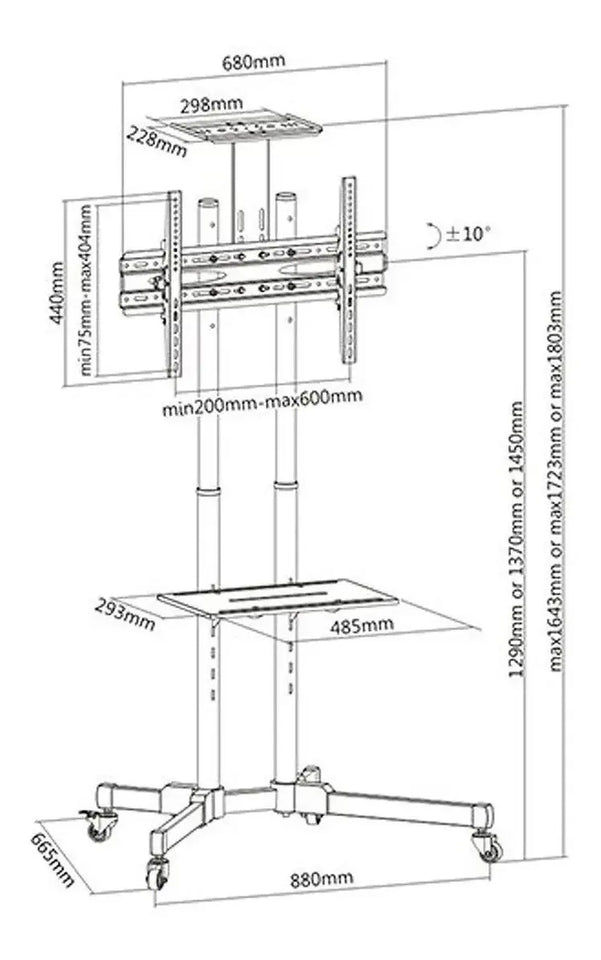 Soporte TV Rodante Pedestal Móvil 32 a 70 Pulgadas