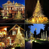 Luces LED Navideñas en Cascada con Estrella y Control Remoto