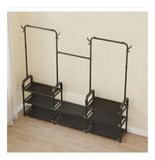 Perchero Multifuncional 3 Secciones con Zapatero y Estantes