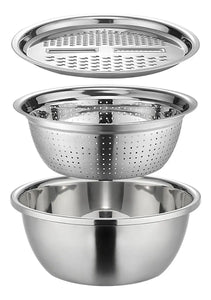 Lavabo Multifuncional de Acero Inoxidable 4 en 1 con Colador y Rallador