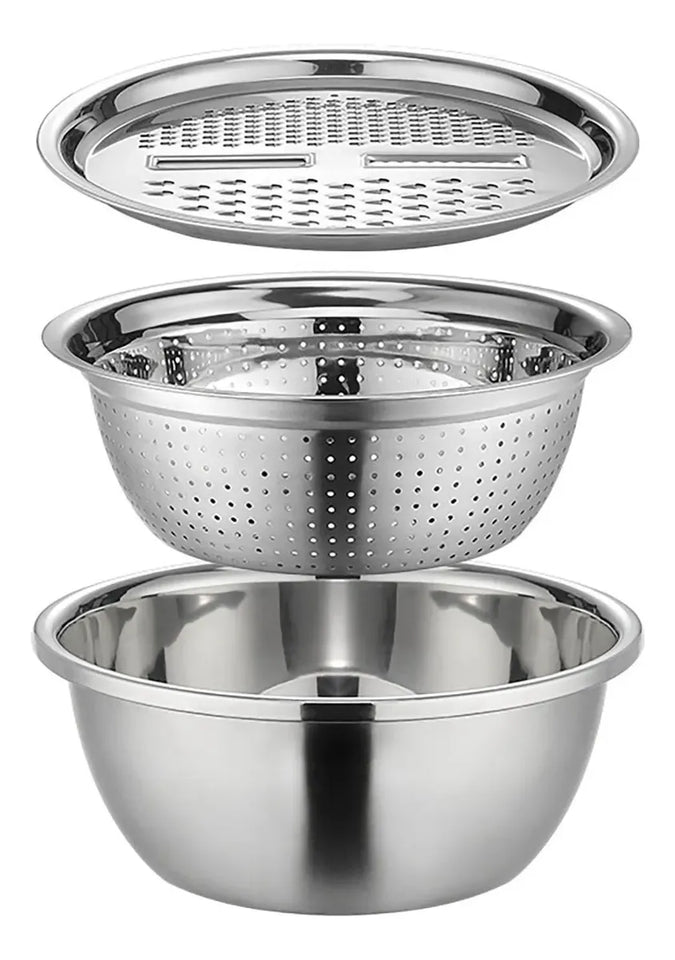Lavabo Multifuncional de Acero Inoxidable 4 en 1 con Colador y Rallador