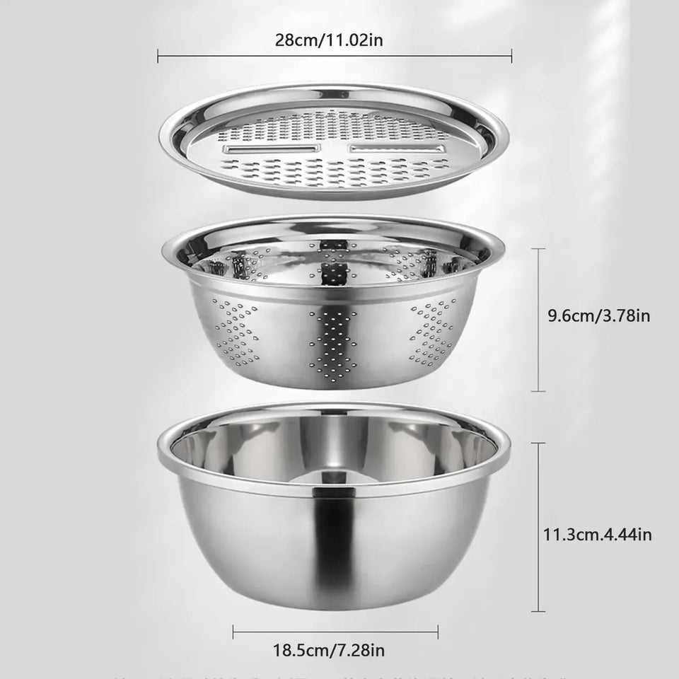 Lavabo Multifuncional de Acero Inoxidable 4 en 1 con Colador y Rallador