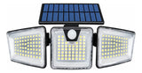 Lámpara Solar LED con Sensor de Movimiento y Triple Cabezal