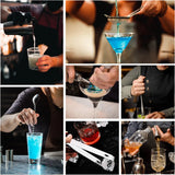 KIT DE COCTELERÍA PROFESIONAL DE 23 PIEZAS CON BASE DE BAMBÚ