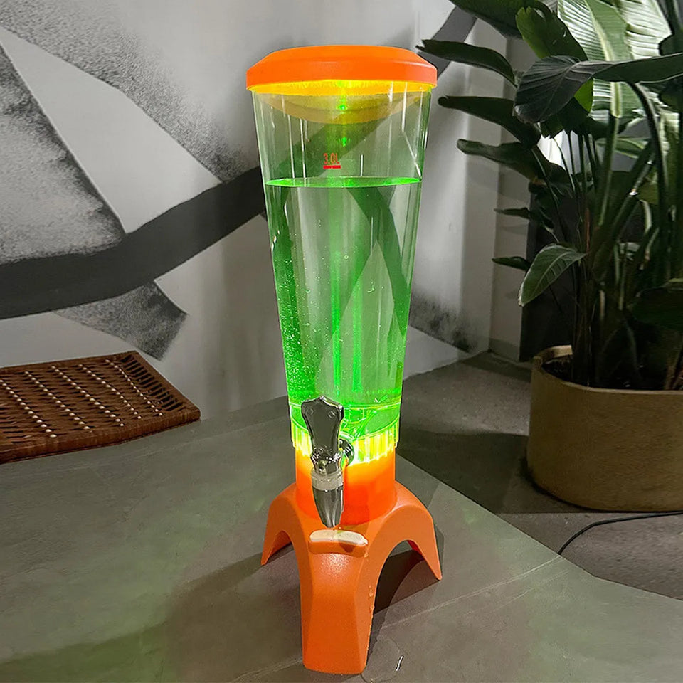 Barril Dispensador De Bebidas Bluetooth Con Luces Led